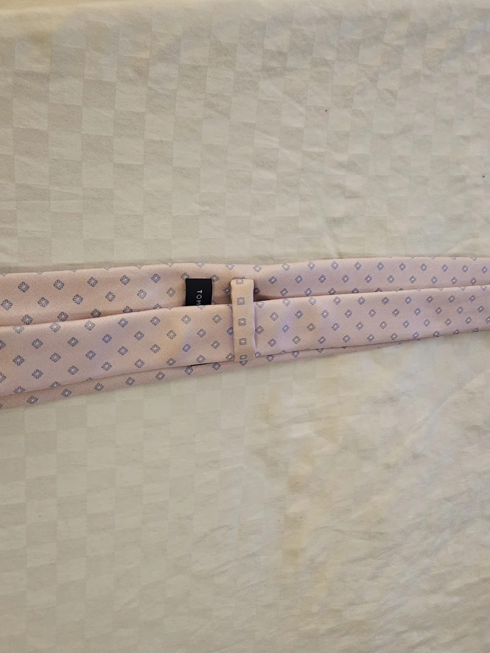 Tommy Hilfiger Light Pink Tie with Blue Floral Motif